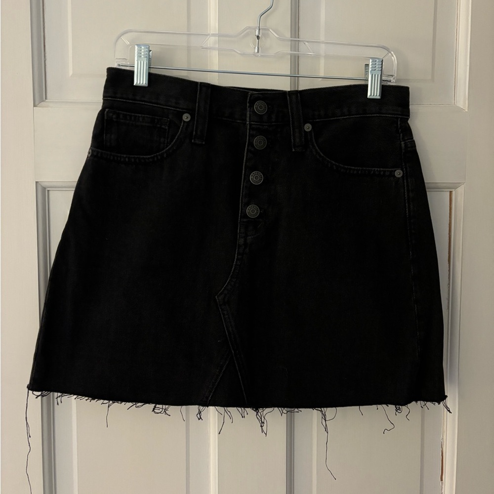 NWT Madewell black denim mini skirt